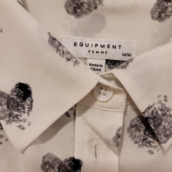 Equipment Essential Heart Print Silk Shirt - Picture 3 of 7